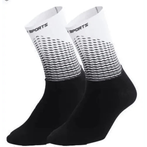 Chaussettes de cyclisme élégantes en tissu, compression antidérapante, respirantes pour hommes et femmes, chaussettes de sport fonctionnelles athlétiques respirantes
