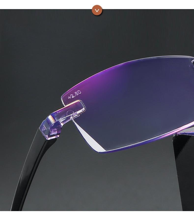 Lunettes de lecture sans monture bloquant la lumière bleue élégantes et modernes, carrées, pour femmes et hommes, verres filtrants la lumière bleue, légères, anti-éblouissement, pour ordinateur