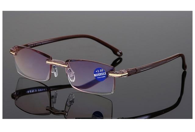 Lunettes de lecture sans monture bloquant la lumière bleue élégantes et modernes, carrées, pour femmes et hommes, verres filtrants la lumière bleue, légères, anti-éblouissement, pour ordinateur
