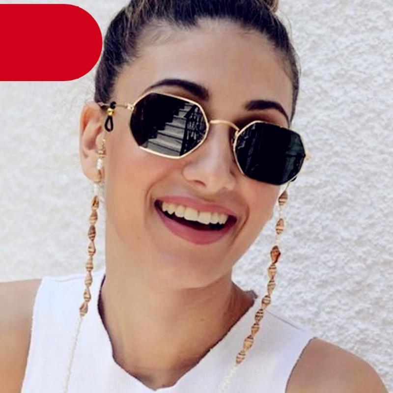 Lunettes de soleil hexagonales tendance et colorées pour femmes, monture en métal de luxe, lunettes d'été en acier inoxydable léger, style cool pour l'extérieur, voyage, verres anti-UV.