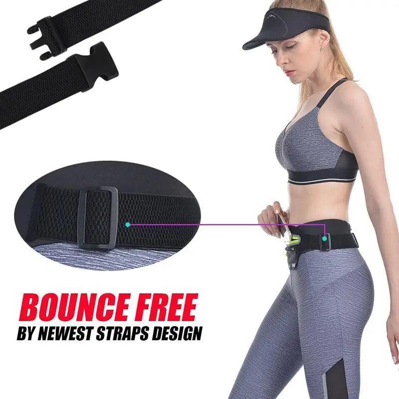 Sac banane élégant et discret, pochette de téléphone de sport pour hommes, sac de ceinture ultra-fin étanche, mini sac banane noir réfléchissant, ceinture de course, ceinture de jogging avec poche