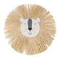 Décorations suspendues en forme de lion de dessin animé, élégantes et tissées à la main, en fil de coton, ornement mural en forme de tête d'animal pour chambre d'enfant