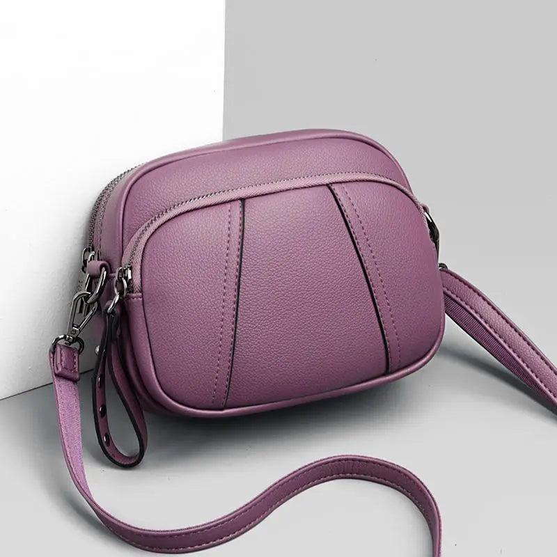 Sac à bandoulière en cuir souple élégant pour femmes, petit sac décontracté avec bandoulière amovible et réglable, grande capacité