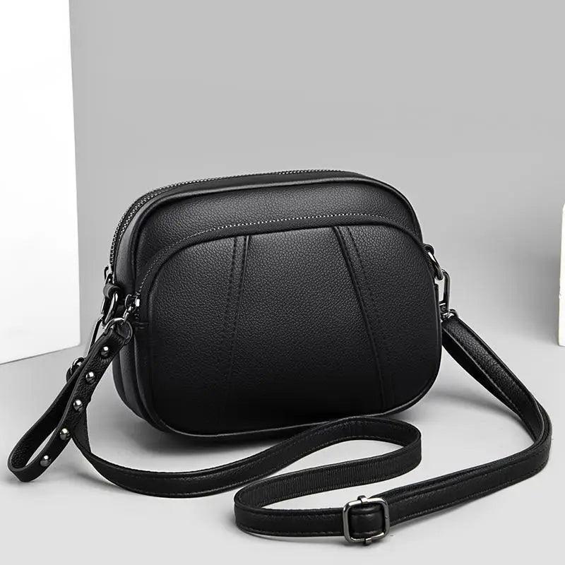 Sac à bandoulière en cuir souple élégant pour femmes, petit sac décontracté avec bandoulière amovible et réglable, grande capacité