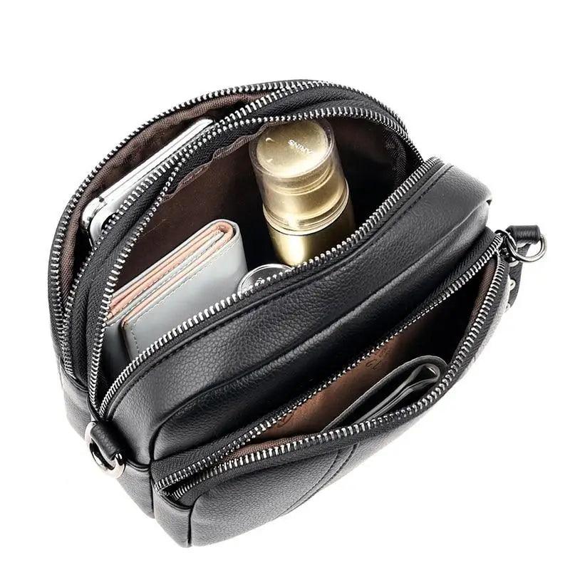 Sac à bandoulière en cuir souple élégant pour femmes, petit sac décontracté avec bandoulière amovible et réglable, grande capacité