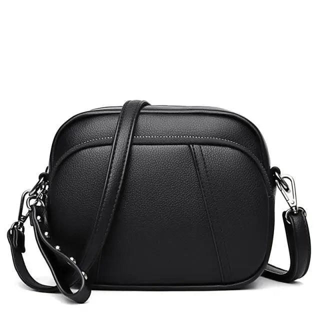 Sac à bandoulière en cuir souple élégant pour femmes, petit sac décontracté avec bandoulière amovible et réglable, grande capacité