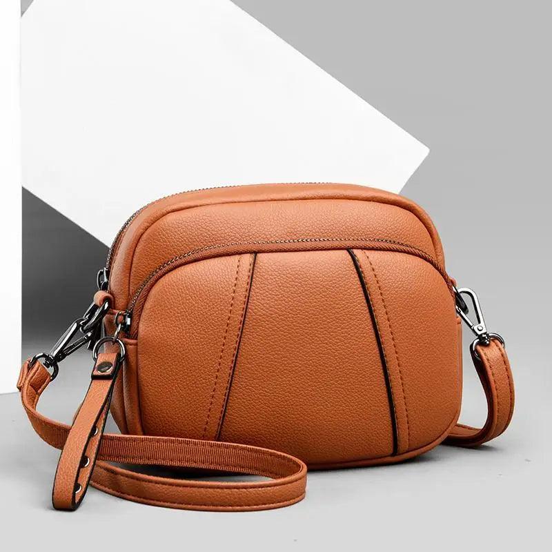 Sac à bandoulière en cuir souple élégant pour femmes, petit sac décontracté avec bandoulière amovible et réglable, grande capacité