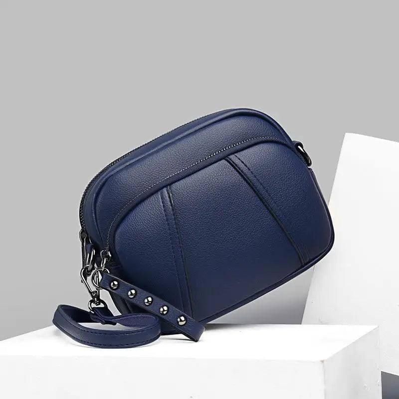 Sac à bandoulière en cuir souple élégant pour femmes, petit sac décontracté avec bandoulière amovible et réglable, grande capacité