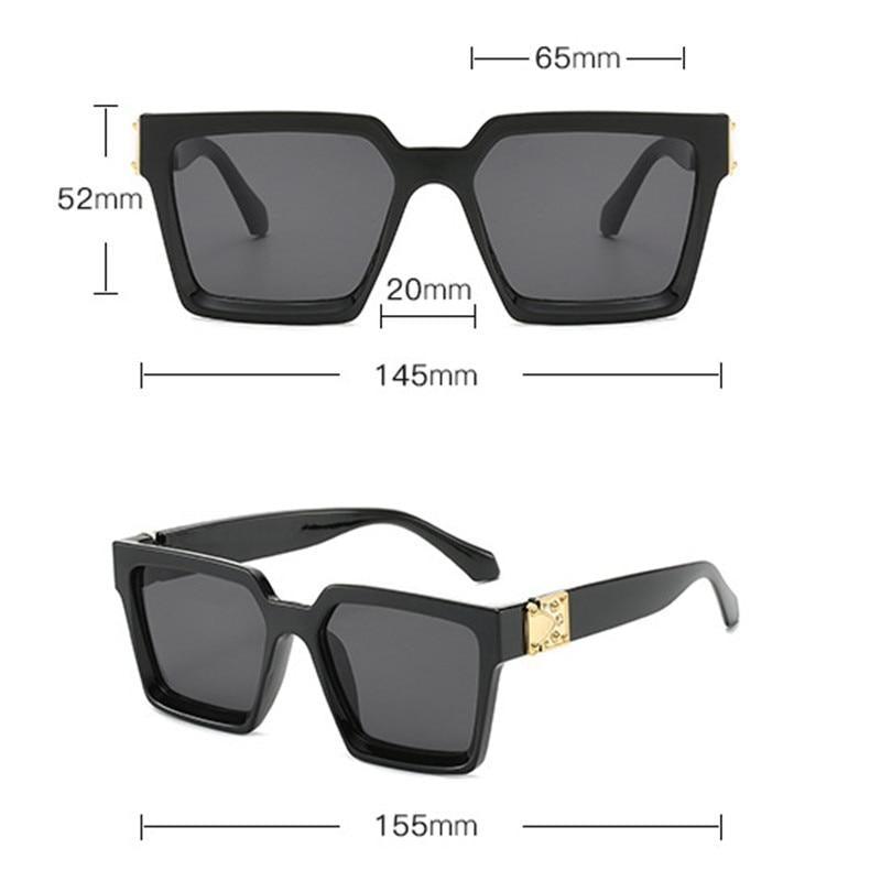 Lunettes de soleil carrées élégantes pour femmes et lunettes de vue de luxe pour femmes et hommes, lunettes de soleil carrées pour hommes, montures de lunettes surdimensionnées pour femmes, plusieurs teintes inspirées de paillettes, nuances élégantes
