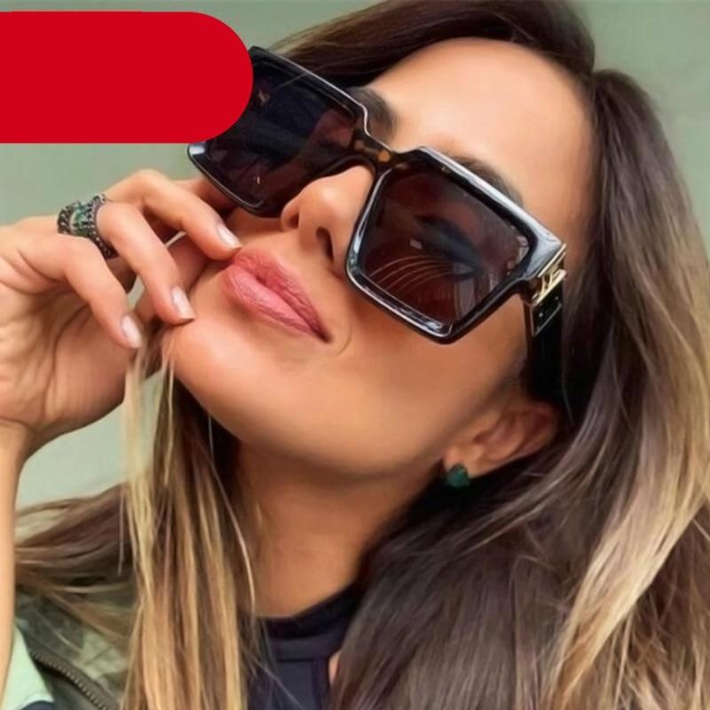 Lunettes de soleil carrées élégantes pour femmes et lunettes de vue de luxe pour femmes et hommes, lunettes de soleil carrées pour hommes, montures de lunettes surdimensionnées pour femmes, plusieurs teintes inspirées de paillettes, nuances élégantes