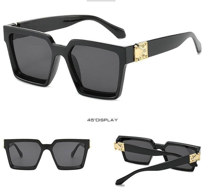 Lunettes de soleil carrées élégantes pour femmes et lunettes de vue de luxe pour femmes et hommes, lunettes de soleil carrées pour hommes, montures de lunettes surdimensionnées pour femmes, plusieurs teintes inspirées de paillettes, nuances élégantes