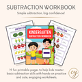 Kindergarten Subtraction Workbook – 19 Printable Pages | Instant PDF Download