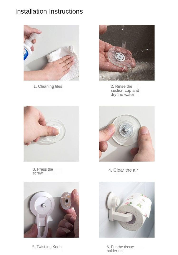 Ventouse Étagère Cuisine Salle de Bain Rangement Étanche Anti-Humidité Porte-Serviettes Étagère Papier Toilette Adhésif Mural Barre Porte-Serviettes Accessoires de Salle de Bain Quincaillerie de Salle de Bain