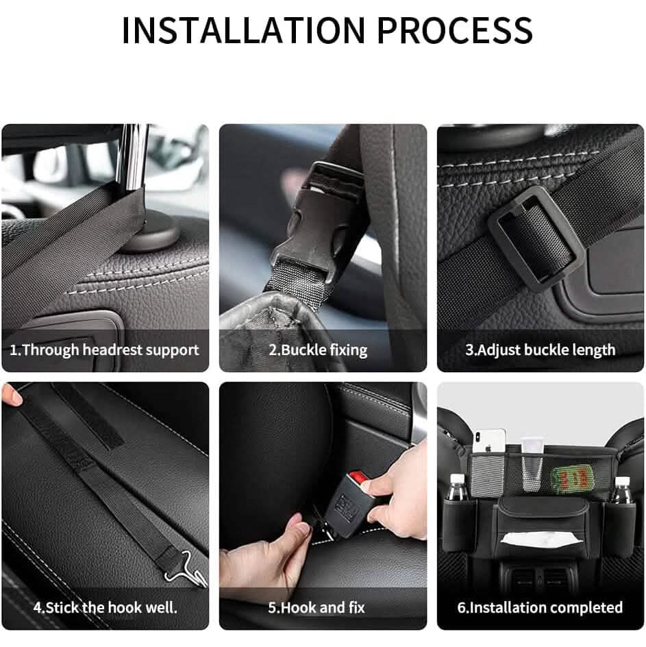 Rangement en suède grande capacité pour sac à main de voiture