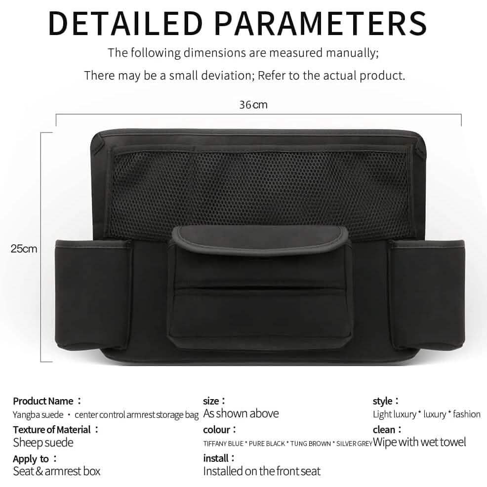 Rangement en suède grande capacité pour sac à main de voiture