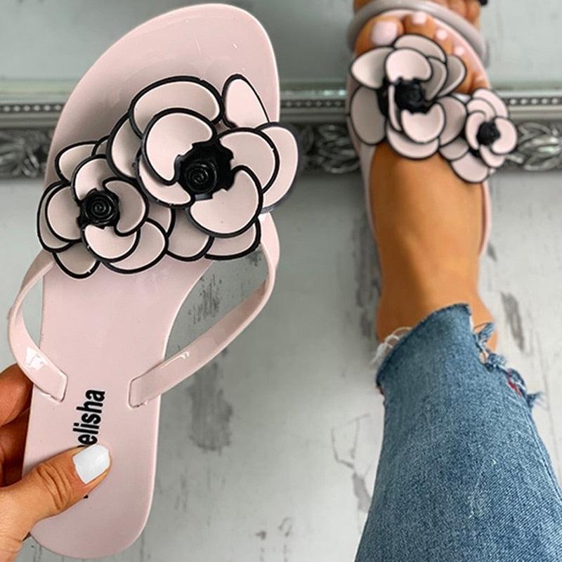Tongs d'été pour femmes, sandales d'intérieur, sandales d'extérieur, tongs de plage plates et tendance, sandales d'été plates et confortables à enfiler.