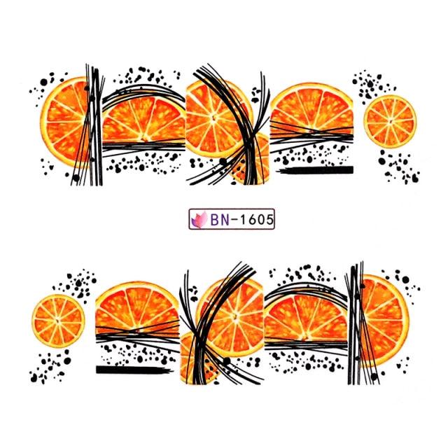 Décalcomanies à l'eau fruits d'été Kiwi Banane Fraise Fleur Alphabet Feuilles Autocollants Nail Art Wraps Curseur Décorations Tranches Nail Art Fruits 3D, Fournitures Nail Art Slime Fruits d'été Décorations Nail Art Flocons de Fruits Accessoires Nail