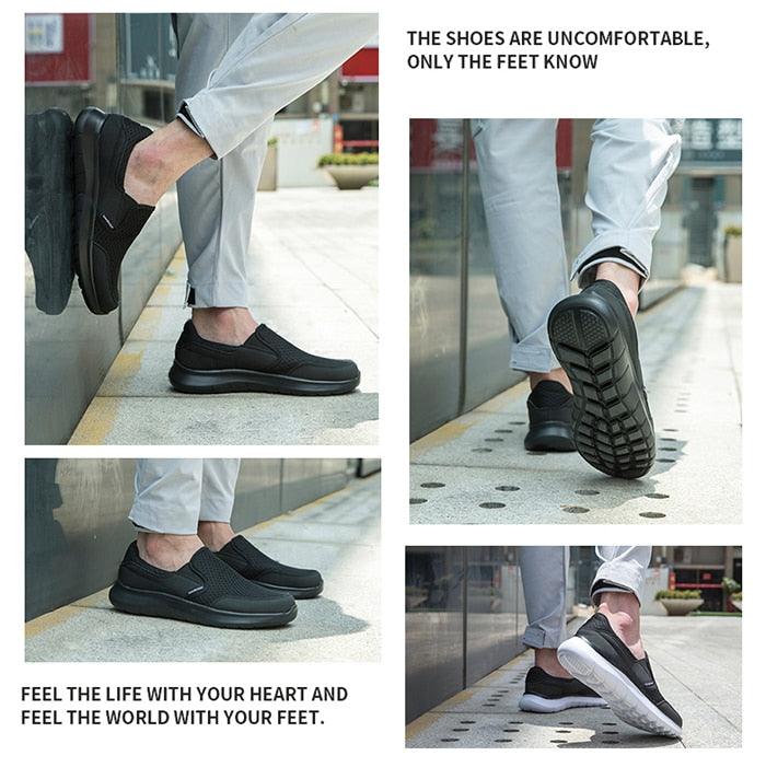 Chaussures légères d'été pour hommes, qualité respirante, chaussures de marche décontractées ultra légères et respirantes de style espadrille, chaussures de sport antidérapantes et athlétiques.