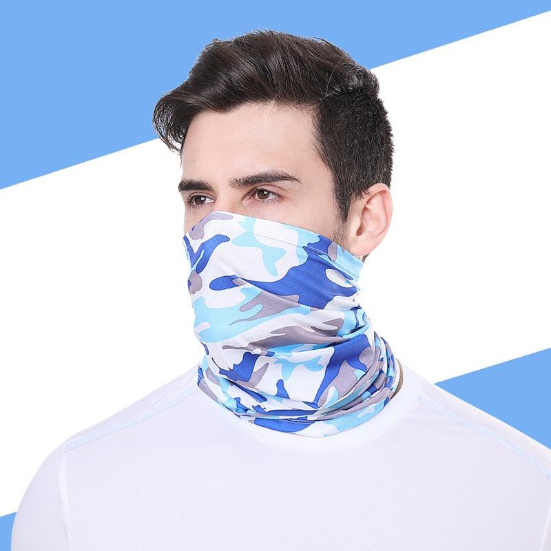 Été Hommes Femmes Camouflage Bandana Demi-Masque Cagoule Cache-Cou Foulard Couverture Faciale Cyclisme Chasse Pêche Cagoule Écharpe Unisexe Hommes Femmes Bandanas Polyester Respirant Coupe-vent Anti-UV Cache-Cou Camping Randonnée Escalade Masque Facial