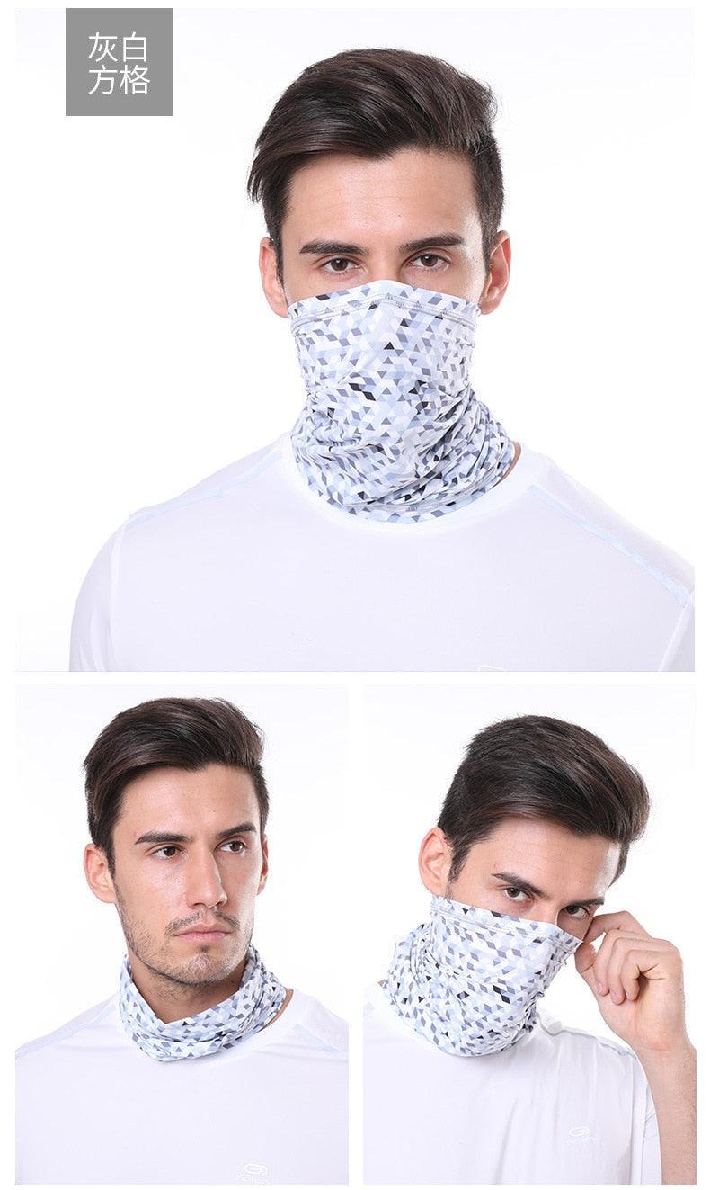 Été Hommes Femmes Camouflage Bandana Demi-Masque Cagoule Cache-Cou Foulard Couverture Faciale Cyclisme Chasse Pêche Cagoule Écharpe Unisexe Hommes Femmes Bandanas Polyester Respirant Coupe-vent Anti-UV Cache-Cou Camping Randonnée Escalade Masque Facial