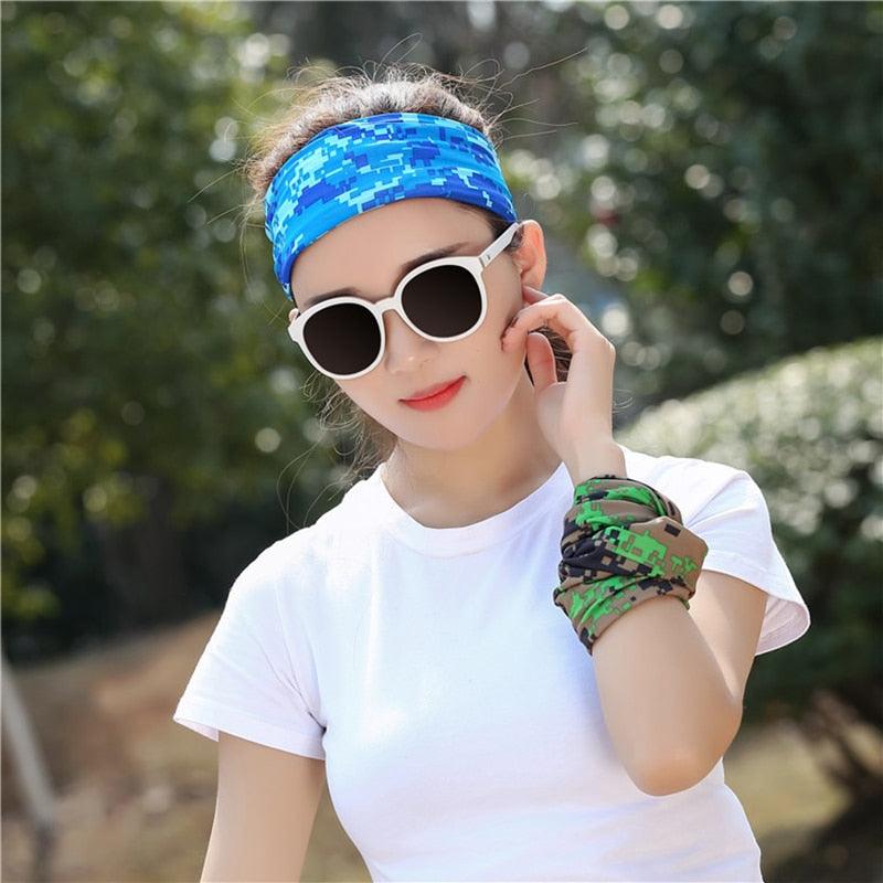 Été Hommes Femmes Camouflage Bandana Demi-Masque Cagoule Cache-Cou Foulard Couverture Faciale Cyclisme Chasse Pêche Cagoule Écharpe Unisexe Hommes Femmes Bandanas Polyester Respirant Coupe-vent Anti-UV Cache-Cou Camping Randonnée Escalade Masque Facial