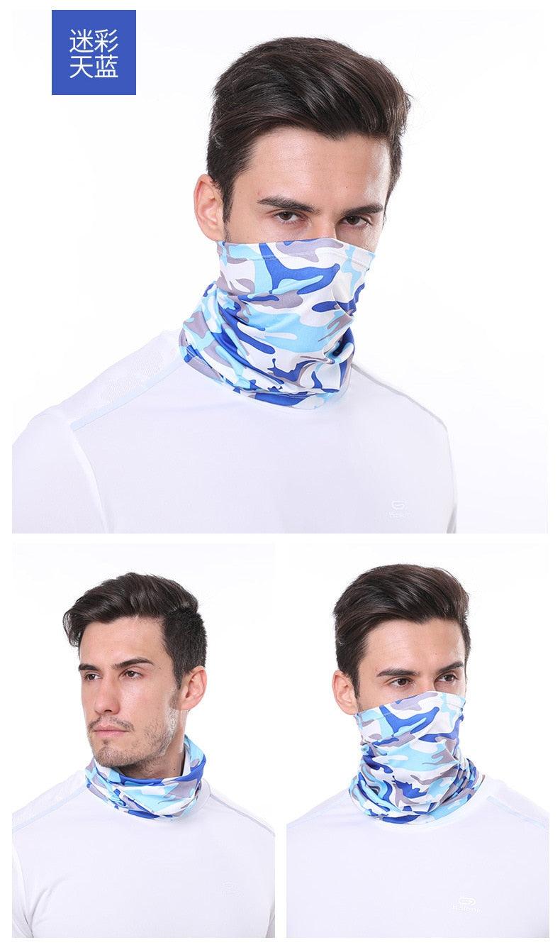 Été Hommes Femmes Camouflage Bandana Demi-Masque Cagoule Cache-Cou Foulard Couverture Faciale Cyclisme Chasse Pêche Cagoule Écharpe Unisexe Hommes Femmes Bandanas Polyester Respirant Coupe-vent Anti-UV Cache-Cou Camping Randonnée Escalade Masque Facial