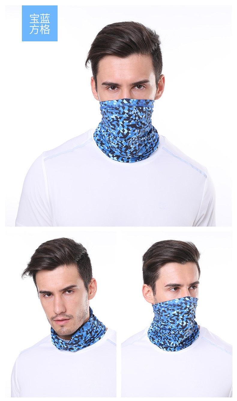 Été Hommes Femmes Camouflage Bandana Demi-Masque Cagoule Cache-Cou Foulard Couverture Faciale Cyclisme Chasse Pêche Cagoule Écharpe Unisexe Hommes Femmes Bandanas Polyester Respirant Coupe-vent Anti-UV Cache-Cou Camping Randonnée Escalade Masque Facial
