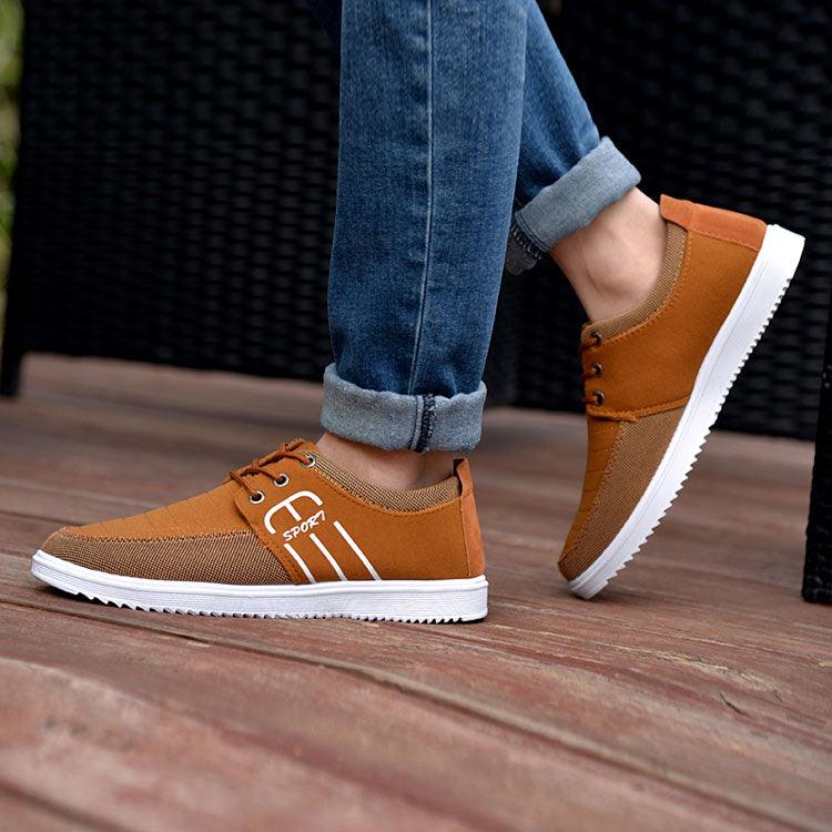 Chaussures d'été décontractées élégantes pour hommes, en toile respirante, mode, décontractées, sneakers, respirantes, confortables, pour la marche, design moderne
