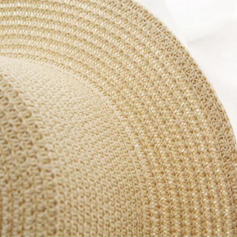 Chapeau de soleil d'été, nœud papillon élégant, chapeau de paille pour femmes, casquettes de plage, chapeau de soleil d'été pour femmes, casquette bob, ruban de fleurs beiges, chapeau de paille de fête pour femmes
