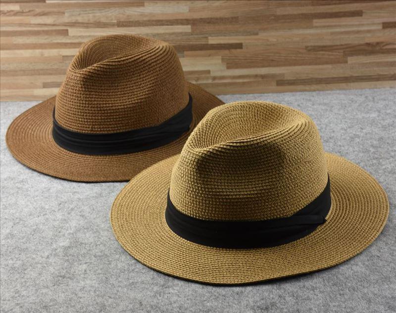 Chapeaux d'été d'extérieur pour hommes grande taille, chapeau de paille large bord pour dames, chapeau de paille de luxe unisexe, chapeaux de cérémonie classiques pour hommes, accessoires de fête