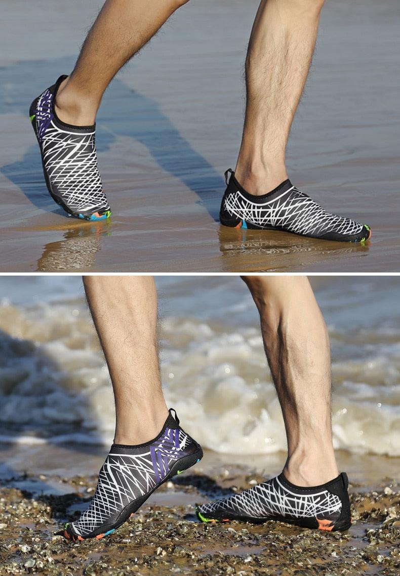 Chaussures d'eau de sport d'extérieur d'été pour hommes antidérapantes de plage, chaussures de rivière pieds nus, chaussures aquatiques à séchage rapide, pieds nus pour la plage, la natation, la rivière, la piscine, le lac, la randonnée, le kayak, le surf