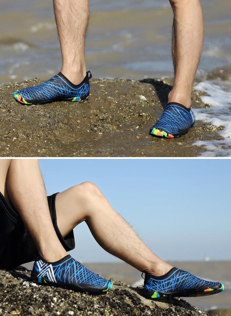 Chaussures d'eau de sport d'extérieur d'été pour hommes antidérapantes de plage, chaussures de rivière pieds nus, chaussures aquatiques à séchage rapide, pieds nus pour la plage, la natation, la rivière, la piscine, le lac, la randonnée, le kayak, le surf