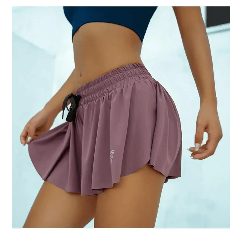 Shorts de course d'été pour femmes 2 en 1 Marathon à séchage rapide Shorts de sport amples de gymnastique Respirants Yoga
