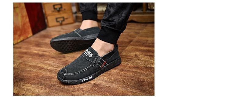 Chaussures Décontractées d'Été pour Hommes, en Caoutchouc, Toile Unie, Légères, Imperméables, Plates, Baskets Décontractées, Mocassins Décontractés en Toile pour Intérieur