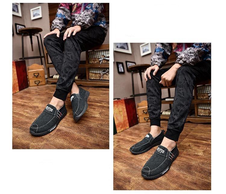 Chaussures Décontractées d'Été pour Hommes, en Caoutchouc, Toile Unie, Légères, Imperméables, Plates, Baskets Décontractées, Mocassins Décontractés en Toile pour Intérieur