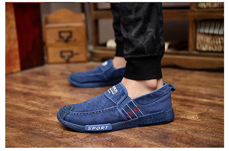 Chaussures Décontractées d'Été pour Hommes, en Caoutchouc, Toile Unie, Légères, Imperméables, Plates, Baskets Décontractées, Mocassins Décontractés en Toile pour Intérieur
