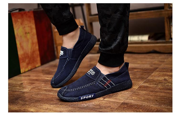Chaussures Décontractées d'Été pour Hommes, en Caoutchouc, Toile Unie, Légères, Imperméables, Plates, Baskets Décontractées, Mocassins Décontractés en Toile pour Intérieur