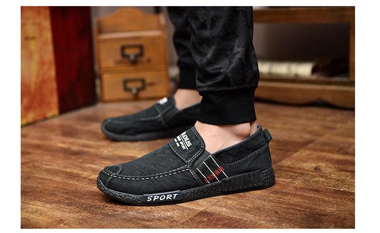 Chaussures Décontractées d'Été pour Hommes, en Caoutchouc, Toile Unie, Légères, Imperméables, Plates, Baskets Décontractées, Mocassins Décontractés en Toile pour Intérieur