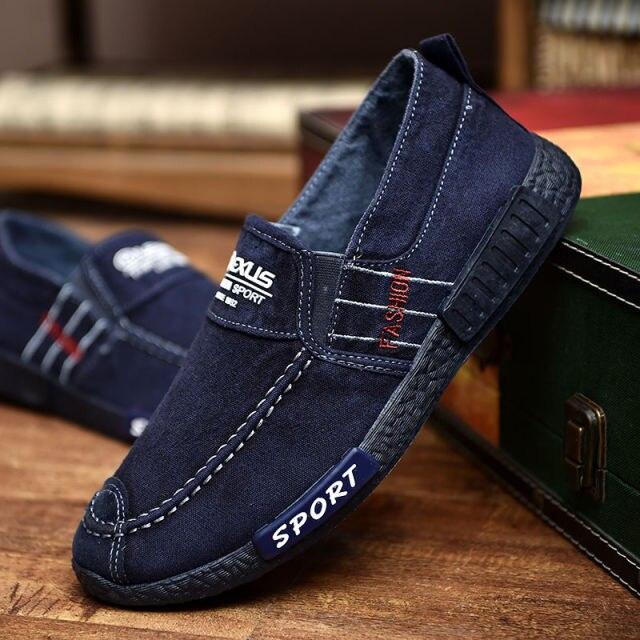 Chaussures Décontractées d'Été pour Hommes, en Caoutchouc, Toile Unie, Légères, Imperméables, Plates, Baskets Décontractées, Mocassins Décontractés en Toile pour Intérieur