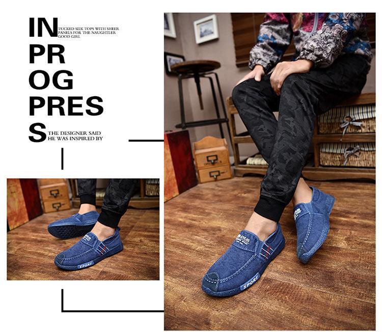 Chaussures Décontractées d'Été pour Hommes, en Caoutchouc, Toile Unie, Légères, Imperméables, Plates, Baskets Décontractées, Mocassins Décontractés en Toile pour Intérieur
