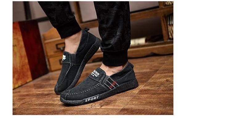 Chaussures Décontractées d'Été pour Hommes, en Caoutchouc, Toile Unie, Légères, Imperméables, Plates, Baskets Décontractées, Mocassins Décontractés en Toile pour Intérieur