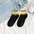 Chaussettes Courtes en Coton Respirant pour Femme avec Motif Lettres Transparents et Évidées, Chaussettes Bateau Fines et Décontractées pour l'Été