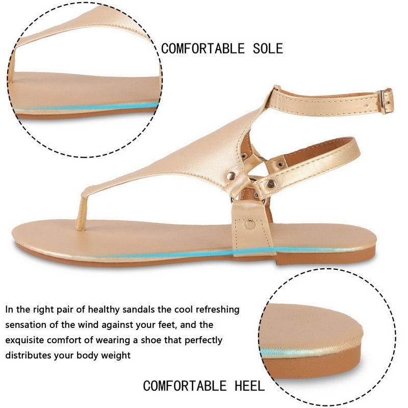 Sandales d'été pour femmes, mode à semelle épaisse, chaussures à pince d'orteil pour femmes, sandales de plage extérieures, sandales plates, sandales d'été respirantes à bout ouvert avec bride à la cheville, sandales pour femmes avec boucle réglable