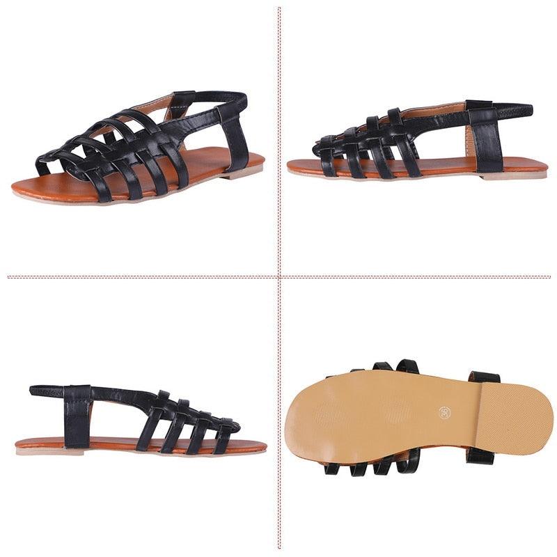 Sandales d'été pour femmes, mode à semelle épaisse, chaussures à pince d'orteil pour femmes, sandales de plage extérieures, sandales plates, sandales d'été respirantes à bout ouvert avec bride à la cheville, sandales pour femmes avec boucle réglable