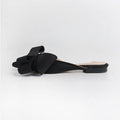 Chaussures d'été pour femmes en satin de soie, pantoufles tendance, talons plats, chaussures pour femmes en satin de soie, nœud pointu, talons plats, sandales d'extérieur, sandales décontractées, talons bas d'été