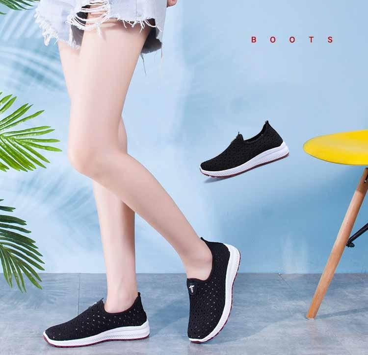 Espadrilles de Sport d'Été pour Femmes Tendance Respirantes Chaussures Baskets à Enfiler pour Femmes Chaussures de Marche Légères Confortables Élégantes Antidérapantes en Maille Design Élégant