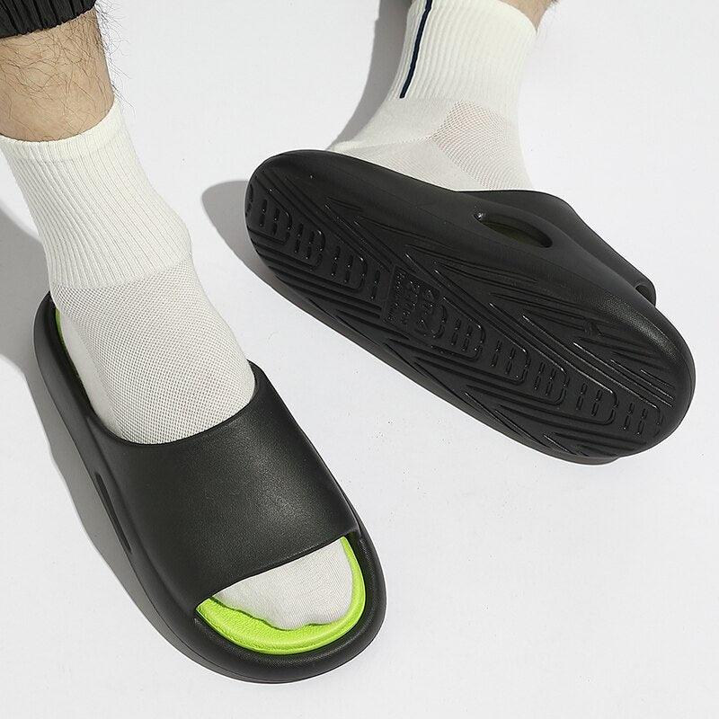 Chaussons d'été pour femmes, sandales de plage décontractées, chaussures de sport à semelle épaisse et antidérapante pour hommes, claquettes de piscine et de douche, sandales confortables à bout ouvert
