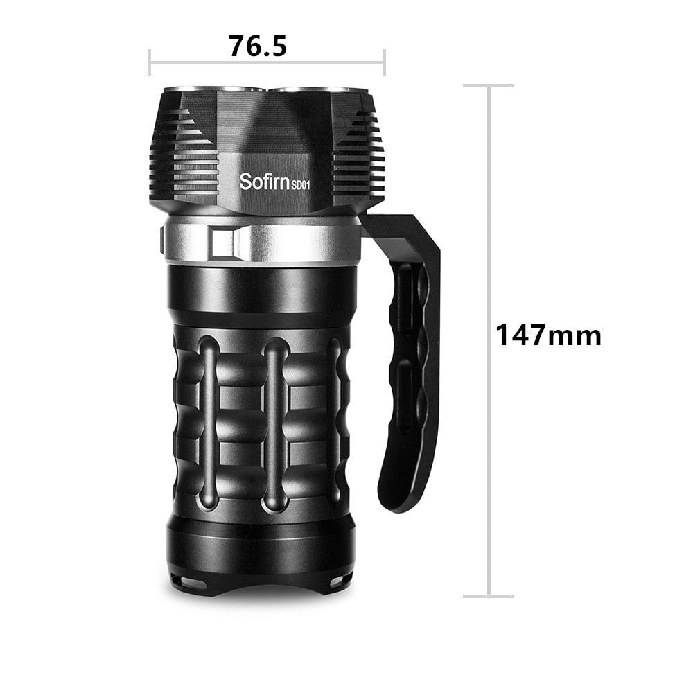 Lampe de poche sous-marine super lumineuse à haute luminosité et puissante, étanche, avec interrupteur à commande magnétique, pour la plongée, le camping, la randonnée, la course à pied, le jogging, la plongée et l'usage domestique.