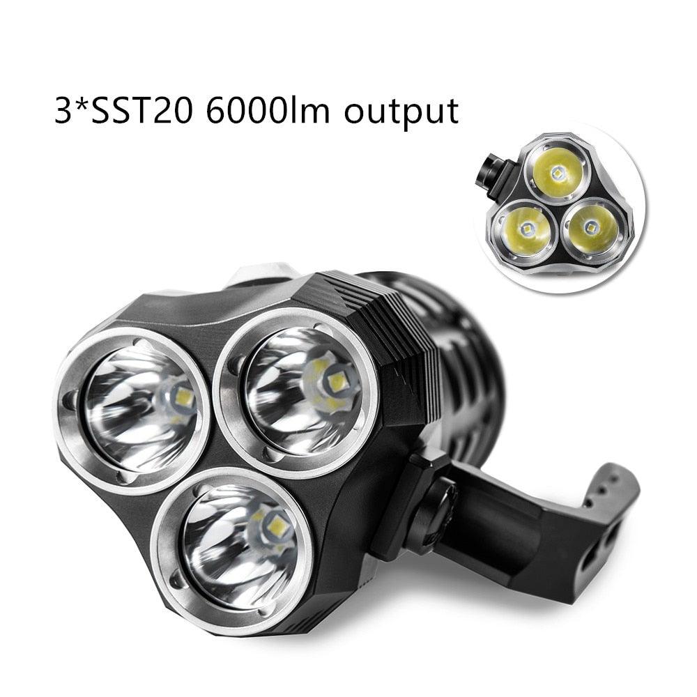 Lampe de poche sous-marine super lumineuse à haute luminosité et puissante, étanche, avec interrupteur à commande magnétique, pour la plongée, le camping, la randonnée, la course à pied, le jogging, la plongée et l'usage domestique.