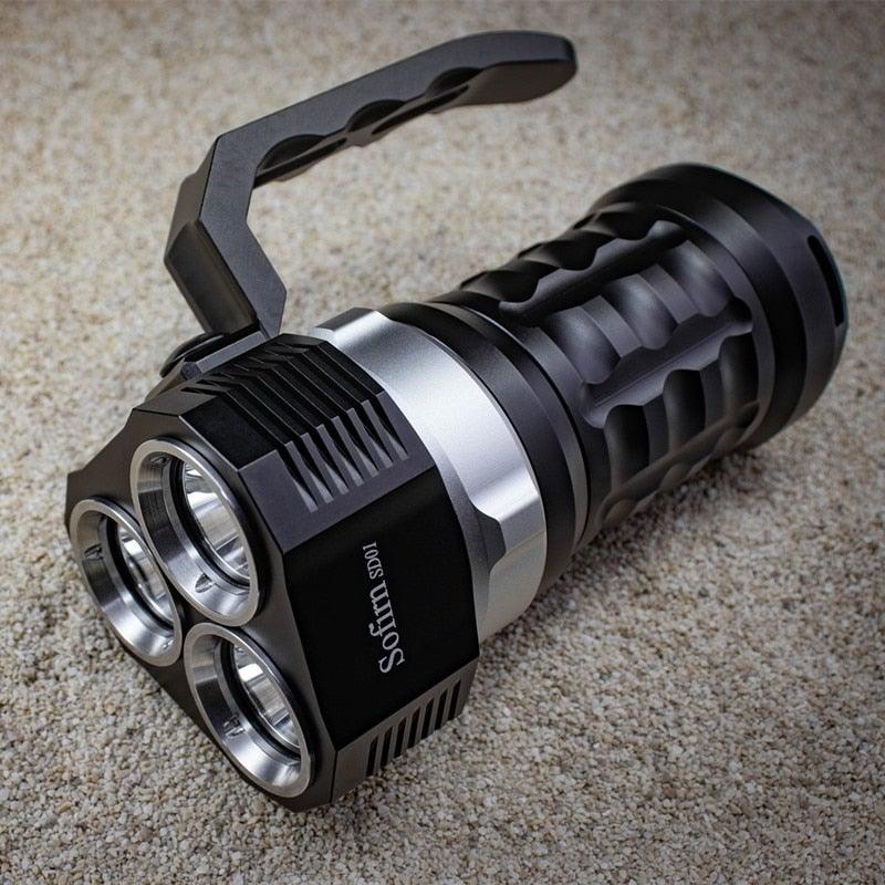 Lampe de poche sous-marine super lumineuse à haute luminosité et puissante, étanche, avec interrupteur à commande magnétique, pour la plongée, le camping, la randonnée, la course à pied, le jogging, la plongée et l'usage domestique.